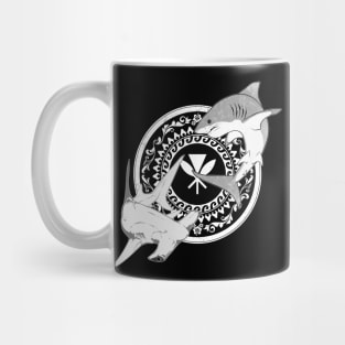 Kanaka Maoli Hammerhead Shark and White Shark Mug